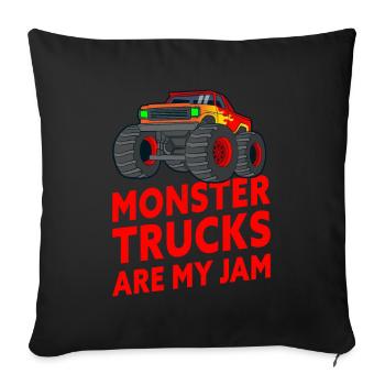 Les Monster Trucks sont mon amoureux des Monster Truck - Housse de coussin décorative 45 x 45 cm - noir - Devant