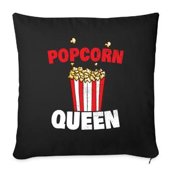 Popcorn Queen Cinema Lover Movie Night - Housse de coussin décorative 45 x 45 cm - noir - Devant
