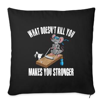 Entraînement amusant de souris Mousetrap Fitness Workout - Housse de coussin décorative 45 x 45 cm - noir - Devant