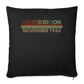55th birthday November 1966 Gift idea - Sofa pillowcase 17,3'' x 17,3'' (45 x 45 cm) - black - Front