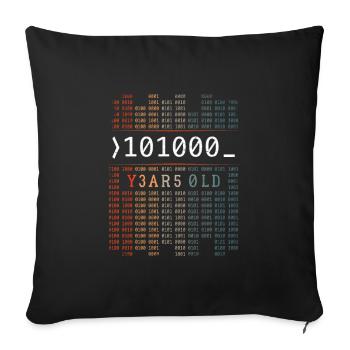 101000 JAHRE ALT BINÄRCODE 40. GEBURTSTAG GESCHENK - Sofakissenbezug 45 x 45 cm - Schwarz - Vorne