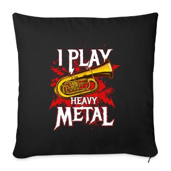 Je joue Je joue Heavy Metal Fans Orchestra Band - Housse de coussin décorative 45 x 45 cm - noir - Devant