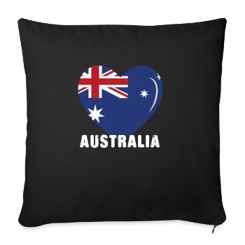 Australie Flag Heart Australia Day Australien - Housse de coussin décorative 45 x 45 cm - noir - Devant