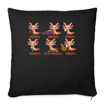 Funny Axolotl Fish Cartoon Cute Kawaii Axolotl - Sofa pillowcase 17,3'' x 17,3'' (45 x 45 cm) - black - Front