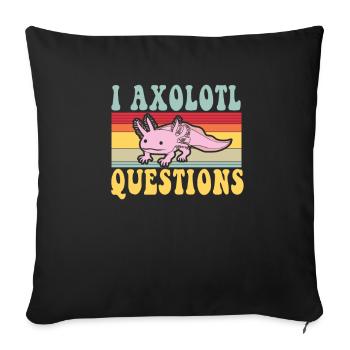 Retro Axolotl Questions Fish Cartoon Cute Axolotl - Sofa pillowcase 17,3'' x 17,3'' (45 x 45 cm) - black - Front
