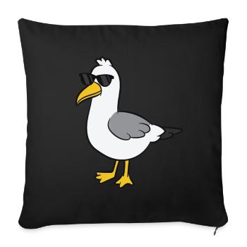 Seagull - Lunettes de soleil - Housse de coussin décorative 45 x 45 cm - noir - Devant