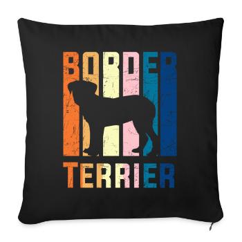 Border Terrier - Sofa pillowcase 17,3'' x 17,3'' (45 x 45 cm) - black - Front