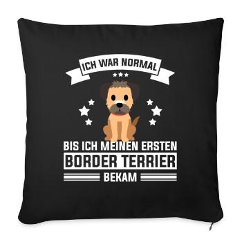 Border Terrier - Sofakissenbezug 45 x 45 cm - Schwarz - Vorne