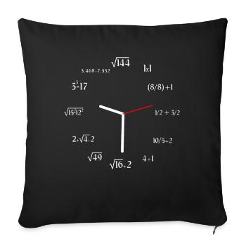 Meme Funny Mathematics Mathematician Math Clock - Sofa pillowcase 17,3'' x 17,3'' (45 x 45 cm) - black - Front