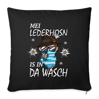 Bayern Traditionales Outfit Trachten Spruch Design - Sofakissenbezug 45 x 45 cm - Schwarz - Vorne