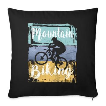 Mountain Biking Vintage Retro Mountain Bike - Sofa pillowcase 17,3'' x 17,3'' (45 x 45 cm) - black - Front