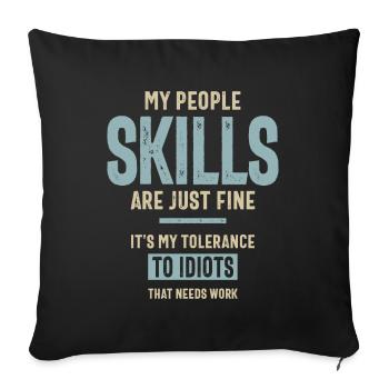 Mes compétences relationnelles sont un sarcasme drôle - Housse de coussin décorative 45 x 45 cm - noir - Devant