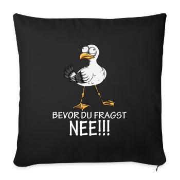 Norden Küste Möwe Spruch Faullenzer Ostsee Nordsee - Sofakissenbezug 45 x 45 cm - Schwarz - Vorne