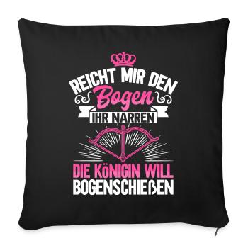 Bogenschützin Geschenk Bogenschießen Bogensport - Sofakissenbezug 45 x 45 cm - Schwarz - Vorne