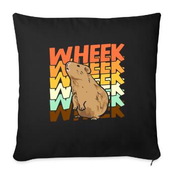 Wheek Cochon d’Inde Cochon d’Inde Cadeau - Housse de coussin décorative 45 x 45 cm - noir - Devant