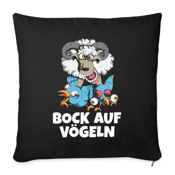Zweideutig Ziegenbock Bock auf Vögeln Sex - Sofakissenbezug 45 x 45 cm - Schwarz - Vorne