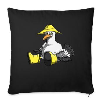 Seagull Gift Coastal Holiday Sea Lake Ocean Fans - Sofa pillowcase 17,3'' x 17,3'' (45 x 45 cm) - black - Front