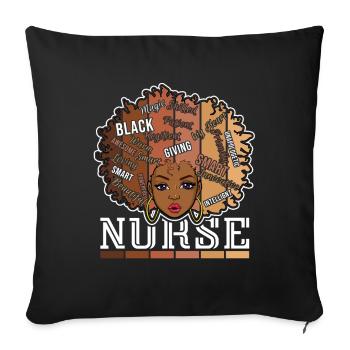 Black Nurse RN Black Pride Black History Month - Sofakissenbezug 45 x 45 cm - Schwarz - Vorne