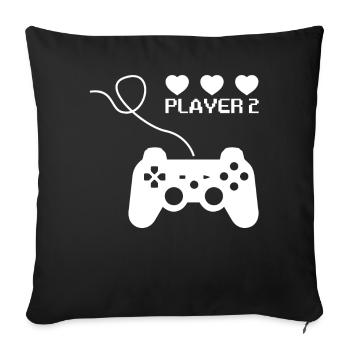 Joueur vidéo Couple Joueur 1 Joueur 2 Correspondance - Housse de coussin décorative 45 x 45 cm - noir - Devant