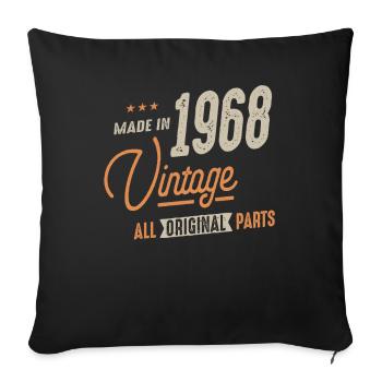 1968 Vintage Original Parts - 54ème anniversaire Retro - Housse de coussin décorative 45 x 45 cm - noir - Devant