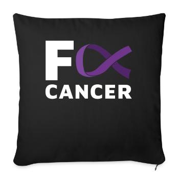 F Cancer Purple Pancreatic Cancer - Sofa pillowcase 17,3'' x 17,3'' (45 x 45 cm) - black - Front