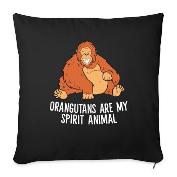 Orang-outan - Orangutans are my spirit animal - Housse de coussin décorative 45 x 45 cm - noir - Devant