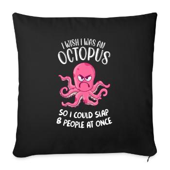 Octopus Octopus Ocean j’aimerais être une pieuvre - Housse de coussin décorative 45 x 45 cm - noir - Devant