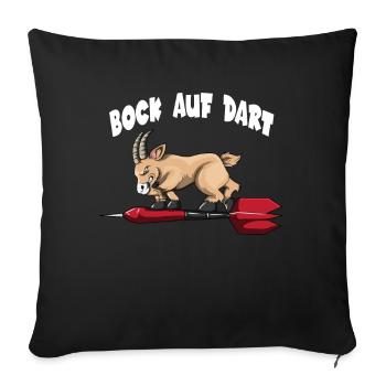 Bock auf Dart Dartspieler Dartscheibe Ziege Dart - Sofakissenbezug 45 x 45 cm - Schwarz - Vorne