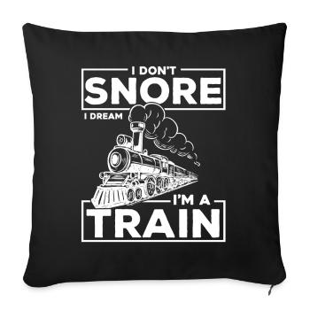 Cadeau ferroviaire - Funny Sprüch Train Trains - Housse de coussin décorative 45 x 45 cm - noir - Devant