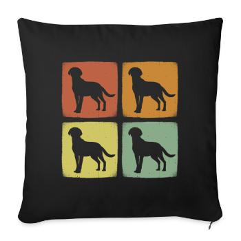 Vintage Pet Labrador Retriever Dog Retro Animal - Sofa pillowcase 17,3'' x 17,3'' (45 x 45 cm) - black - Front