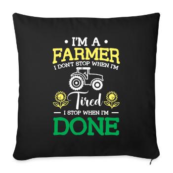 Funny saying for farmers and farmers. - Sofa pillowcase 17,3'' x 17,3'' (45 x 45 cm) - black - Front