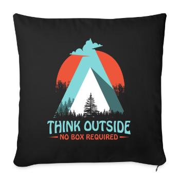 Mountains Mountains Hiking - Sofa pillowcase 17,3'' x 17,3'' (45 x 45 cm) - black - Front