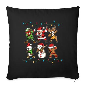 Dabbing Santa Claus Snowman Christmas - Sofa pillowcase 17,3'' x 17,3'' (45 x 45 cm) - black - Front