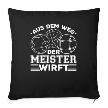 Boule Meister Boule Petanque - Sofakissenbezug 45 x 45 cm - Schwarz - Vorne