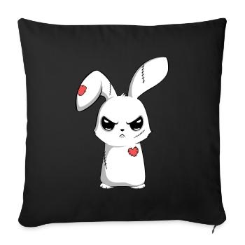 Sad Broken Emo--Egg Happy - Sofa pillowcase 17,3'' x 17,3'' (45 x 45 cm) - black - Front