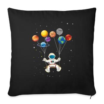 Astronautes de la Galaxie Planète Terre Swing Space - Housse de coussin décorative 45 x 45 cm - noir - Devant