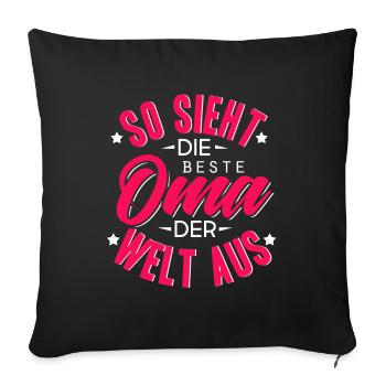Die beste Oma der Welt - Sofakissenbezug 45 x 45 cm - Schwarz - Vorne