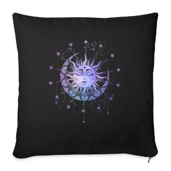 Magie Spirituelle Soleil Symbole Magique Occulte - Housse de coussin décorative 45 x 45 cm - noir - Devant