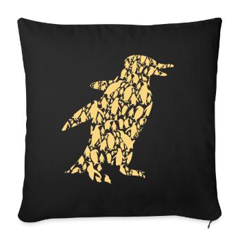Family Group Of Penguins Cute Snow Cool Penguin - Sofa pillowcase 17,3'' x 17,3'' (45 x 45 cm) - black - Front