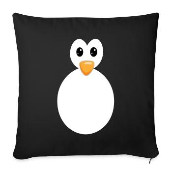 Corps de pingouin Silhouette entière Kawaii Pingouin mignon - Housse de coussin décorative 45 x 45 cm - noir - Devant