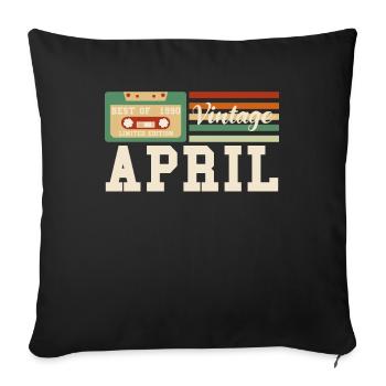 32ème anniversaire Avril né 1990 Idée cadeau - Housse de coussin décorative 45 x 45 cm - noir - Devant