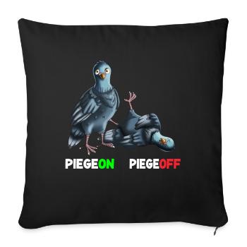 Piegeon Piegeoff Pigeon Voyageur Pigeons de ville - Housse de coussin décorative 45 x 45 cm - noir - Devant