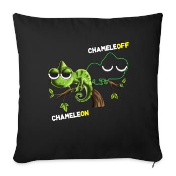 Chameleon Chameleoff Light Switch Camouflage Lizard - Sofa pillowcase 17,3'' x 17,3'' (45 x 45 cm) - black - Front