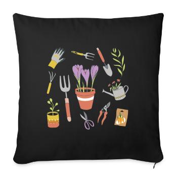 Gardener Equipment Garden Outfit Garden Tool - Sofa pillowcase 17,3'' x 17,3'' (45 x 45 cm) - black - Front