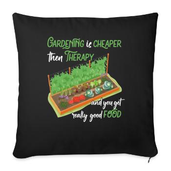 Gardening is the best therapy fun garden - Sofa pillowcase 17,3'' x 17,3'' (45 x 45 cm) - black - Front
