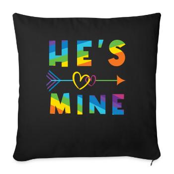 Mine He Gay Pride LGBT Pride Month - Sofa pillowcase 17,3'' x 17,3'' (45 x 45 cm) - black - Front