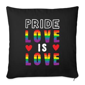 Pride Love Rainbow Gay Pride LGBT Pride - Housse de coussin décorative 45 x 45 cm - noir - Devant