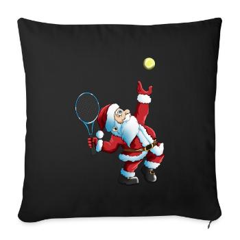 Santa Claus Tennis Game Tennis Racket Xmas - Sofa pillowcase 17,3'' x 17,3'' (45 x 45 cm) - black - Front