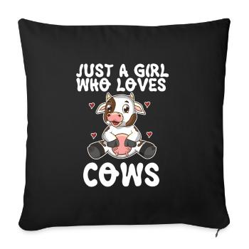 Dairy Cow Farm Farm Owner Cow Lover - Sofa pillowcase 17,3'' x 17,3'' (45 x 45 cm) - black - Front