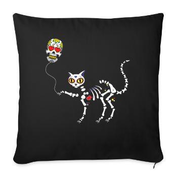 Sugarskull Cat Mexico Mexican Happy Cinco De Mayo - Sofa pillowcase 17,3'' x 17,3'' (45 x 45 cm) - black - Front